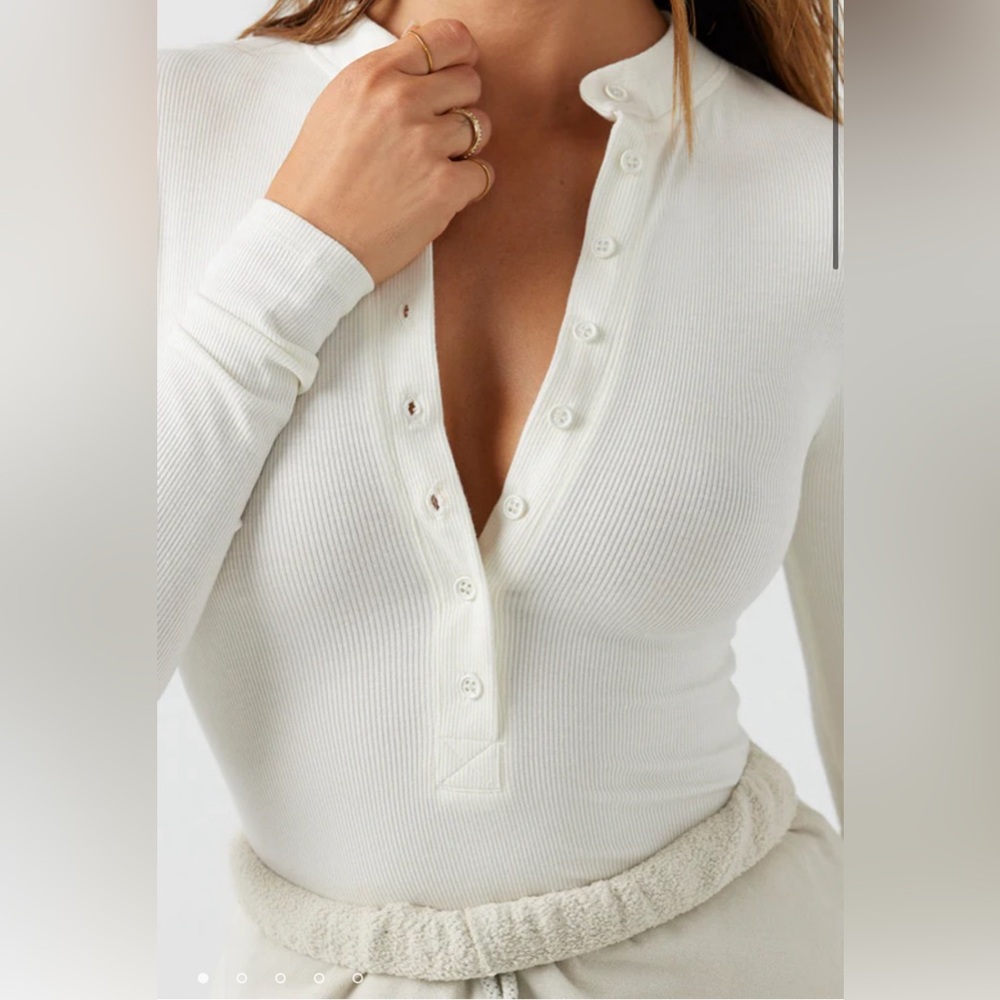 JOAH BROWN button down henley bone rib